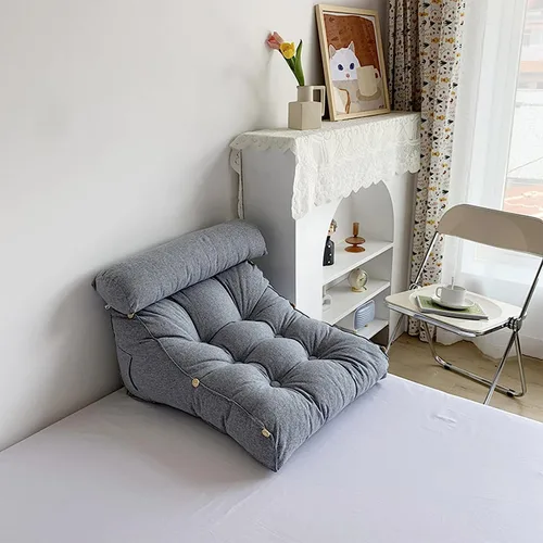 Vista 7 de Almohada de lectura con cuello, respaldo de cabecera triangular, cojín de soporte lumbar, almohada de apoyo de espalda para soporte de espalda