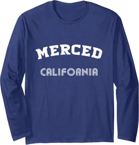 Vista 5 de Camiseta vintage de manga larga Merced City California State, Negro
