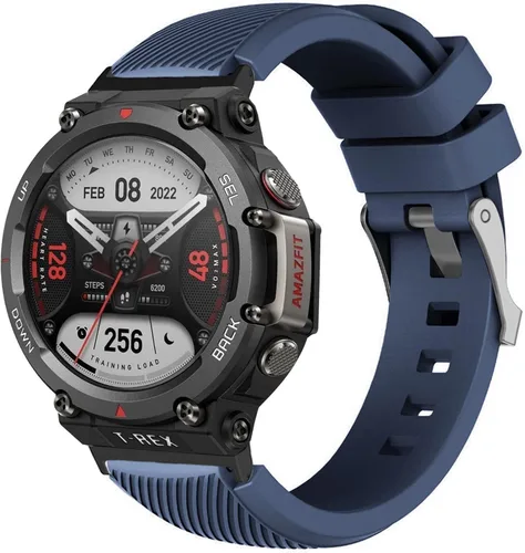 Vista 3 de Lamshaw Correa compatible con Amazfit T-Rex 2, correa de silicona de repuesto suave con hebilla de acero inoxidable compatible con Amazfit T-Rex 2 2