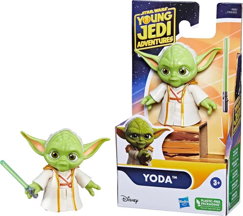 Vista 8 de Star Wars: Young Jedi Adventures Yoda Figura de acción, juguetes de 3 pulgadas de alto, juguetes preescolares para niños y niñas de 3 años