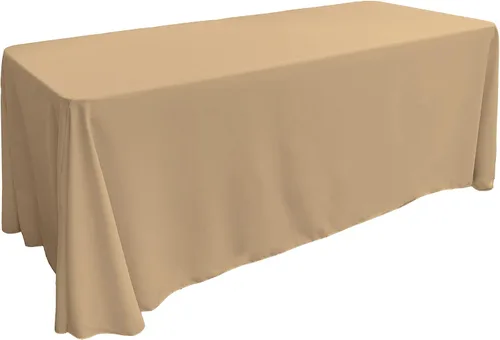 Vista 150 de LA Linen Mantel rectangular lavable de popelín de poliéster, resistente a las manchas y a las arrugas, cubierta de mesa 60x84, mantel de tela
