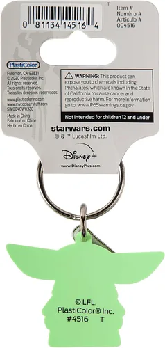 Vista 3 de Plasticolor Star Wars The Mandalorian Baby Yoda The Child Chibi Llavero Verde, Verde