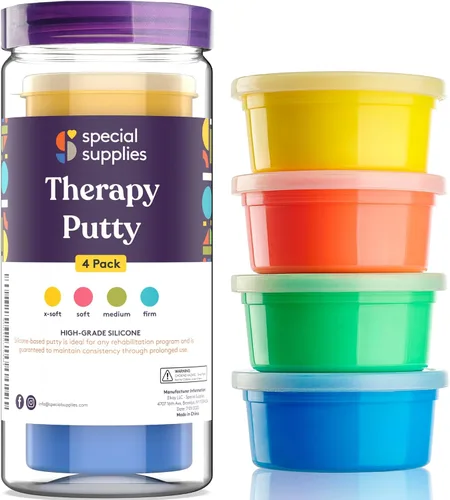 Vista 9 de Special Supplies Masilla terapéutica para niños y adultos – Kit de masilla de terapia resistiva para ejercicio de manos y alivio del estrés, juego