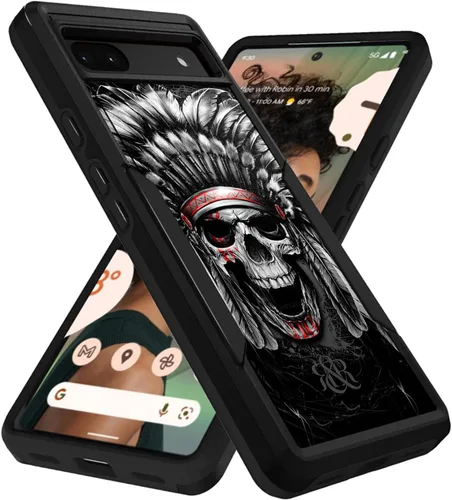 Vista 13 de CasesOnDeck Hybrid Case Compatible with Google Pixel 6A / Pixel 6A (2022) Case [Dual Tactical] Slim Shock Protecting Heavy Duty Cover (American Flag)