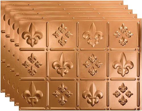 Vista 39 de FASÄDE Fleur-de-lis - Panel decorativo de vinilo decorativo para salpicaduras de 18 x 24 pulgadas en cobre piedra lunar (paquete de 5)