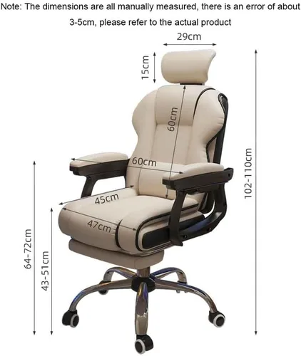 Vista 2 de Silla ergonómica de oficina cómoda silla reclinable con respaldo alto para computadora con reposacabezas y almohada lumbar 40.2-43.3 in ajustable