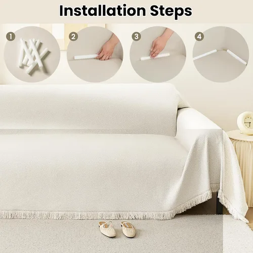 Vista 6 de Funda para Sillón de Sofá de Chenilla Lavable Protector de Muebles Funda para Sofá Reclinable de 1 Pieza Cojín Resistente a Manchas Funda para Silla