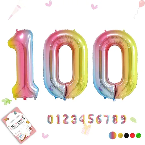 Vista 52 de Globos grandes de 40 pulgadas de números del 0 al 9, globos numéricos para decoración de fiesta de cumpleaños, globos de helio de aluminio