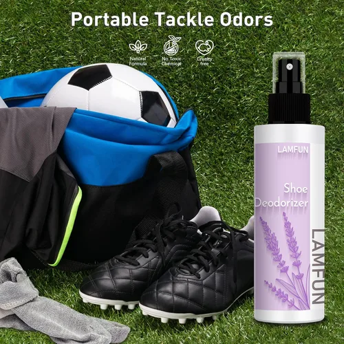 Vista 7 de Eliminador de olores de zapatos, desodorante en aerosol para zapatillas apestosas o pies malolientes, desodorante natural para zapatos y desodorante