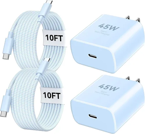 Vista 21 de Cargador para teléfono 17 16 Pro Max de carga rápida, bloque de carga USB C súper rápido de 45 W con cable de carga de 6.6 pies para 17 16 Pro