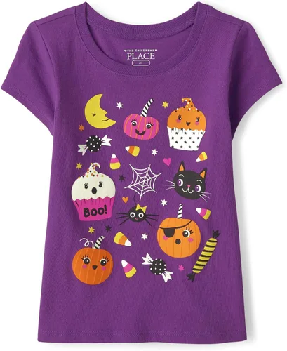 Vista 13 de The Children's Place Camisetas estampadas de manga corta para bebés y niñas pequeñas, con diseño de unicornios y mariposas, a la moda, paquete de 3