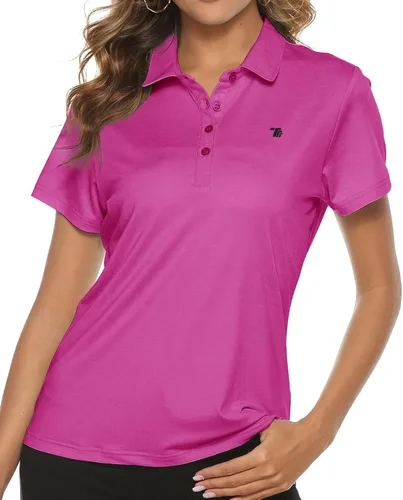 Vista 21 de TBMPOY Camisetas polo de golf de manga corta para mujer, ligeras, con absorción de humedad, con cuello, T-shirt de secado rápido de 4 botones