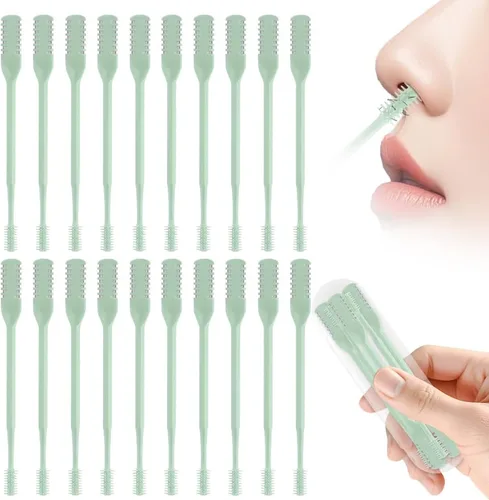 Vista 10 de Cortador de pelo nasal 2 en 1, recortador manual de doble cara con cepillo, cuchillo de nariz giratorio de 360° para hombres y mujeres, herramienta