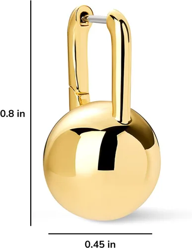 Vista 5 de Ana Luisa Aretes gruesos de nudo pequeño, chapados en oro de 14 quilates y plata para mujer, aretes colgantes de bola de moda, nudos dorados