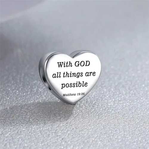 Vista 3 de MUERDOU Dije de corazón, pulsera cristiana con versículo bíblico para oración, fe, religiosa, regalos para mujeres