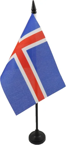 Vista 135 de AZ FLAG Aland Table Flag 4x6 in 100D Polyester Plastic Base Indoor use Finnish 15x10 cm desk flag stitched finish with reinforced edges with