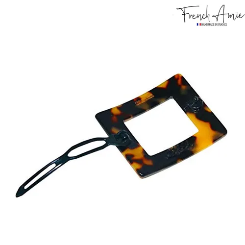 Vista 2 de French Amie Squared Tokyo - Pasador de pelo pequeño hecho a mano, acetato de celuloide, sin metal, para mujer