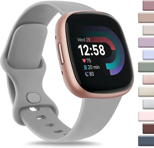 Vista 9 de AK Correa deportiva compatible con Fitbit Sense 2, Versa 4, Versa 3, correas clásicas de silicona suave para reloj inteligente, para mujeres