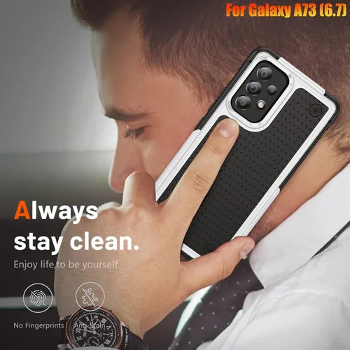Vista 7 de Funda resistente para Samsung Galaxy A73 (5G) de 6.7 pulgadas, 4 esquinas con bolsas de aire [protección contra caídas de 12 pies], agarre