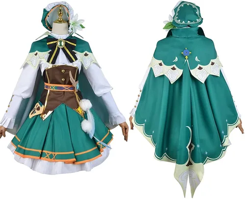 Vista 4 de GenshinImpact Venti - Conjunto completo de disfraz de Halloween para mujer vestido de venti capa de capa