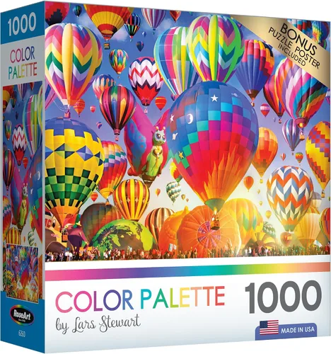 Vista 2 de RoseArt - Paleta de colores - Diversión en globo - Rompecabezas de 1000 piezas para adultos