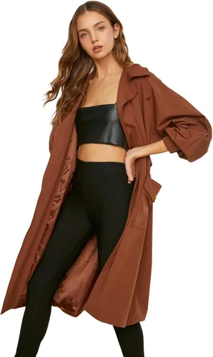 Vista 2 de Trendyol Women Oversize Double-Breasted Woven Trench Coat