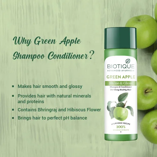 Vista 4 de Biotique Fresh Daily Purifying Champú y acondicionador - Manzana Verde 6.4 fl oz