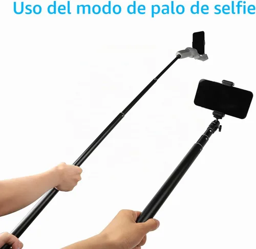 Vista 6 de PellKing Barra de extensión de trípode 2 en 1 de 59 pulgadas ajustable para selfie stick con clip para teléfono DJI OM4 SE 5/Osmo Mobile 6 3 2/Feiyu