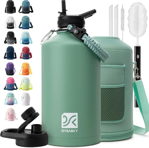 Vista 119 de DYSANKY Botella de agua aislada de 32 onzas, metal al vacío de acero inoxidable grueso, jarra de agua deportiva portátil para gimnasio y senderismo