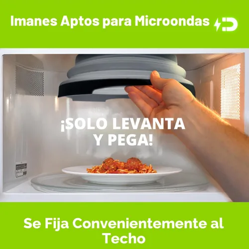Vista 4 de HOVER COVER Tapa magnética para microondas con alta potencia, agarre magnético más fuerte, tapa de alimentos plegable de 12 pulgadas sin BPA