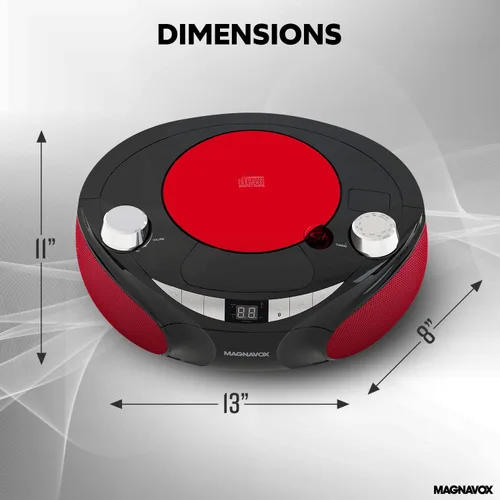 Vista 5 de Magnavox MD6949 Boombox de CD portátil de carga superior con radio estéreo AM/FM y tecnología inalámbrica Bluetooth en negro Compatible
