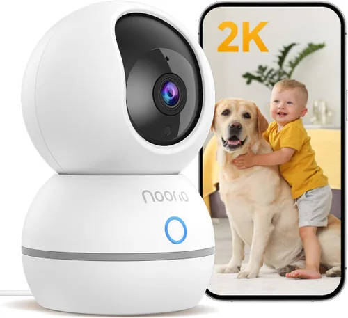 Vista 11 de Noorio Cámara interior inalámbrica 2K, cámara para mascotas con monitor