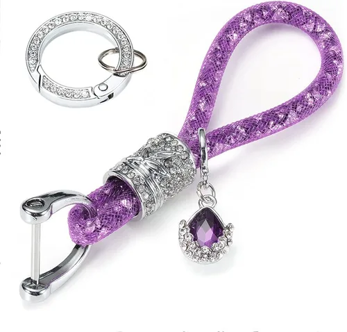 Vista 11 de Bling Crystal - Llavero de diamantes de imitación para mujer, llavero de moda