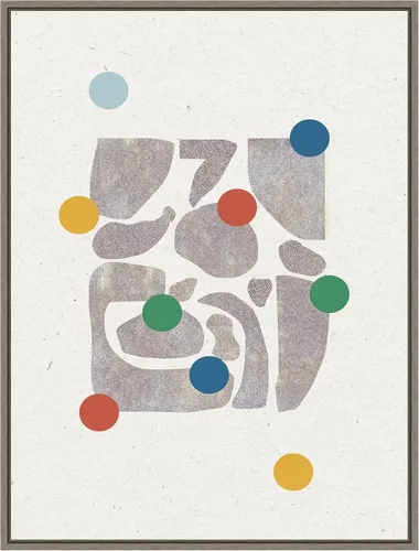Vista 18 de Amanti Art Framed Canvas Wall Art 24x18 Retro Dots and Paper by THE MIUUS STUDIO, Framed Wall Art Canvas, Abstract Artwork, Traditional Decor