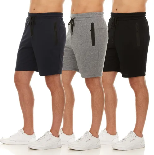 Vista 2 de PURE CHAMP Pantalones cortos de felpa francesa para hombre, paquete de 3 pantalones cortos de gimnasio para hombre, pantalones cortos