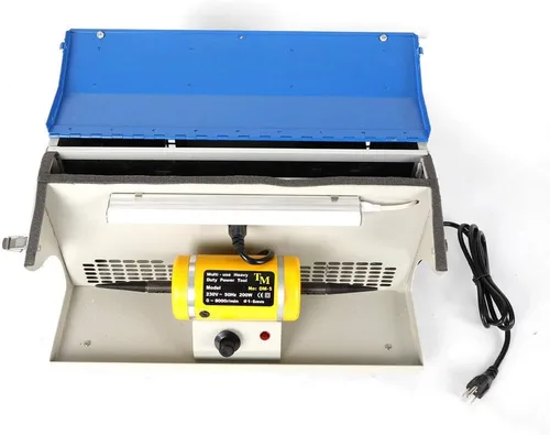 Vista 3 de Máquina pulidora de pulido KPfaster 200W Colector de polvo Pulidor de joyas Máquina de motor de pulido de mesa