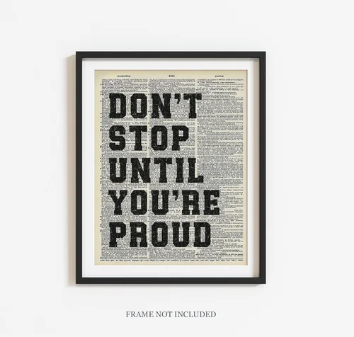 Vista 5 de Arte de pared motivacional, decoración de oficina, póster de aula, regalo inspirador para emprendedores, atletas, arte de diccionario, impresión sin