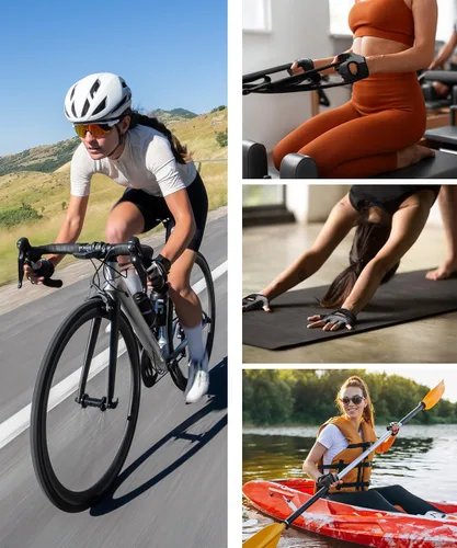 Vista 6 de sunnex Guantes de gimnasio para mujeres y hombres, entrenamiento sin dedos para levantamiento de pesas, ligeros y transpirables para deportes