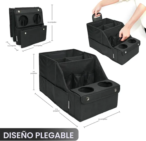 Vista 8 de MULISOFT Organizador de asiento de automóvil, organizador de asiento trasero con 11 compartimentos de almacenamiento y 2 portavasos, organizadores