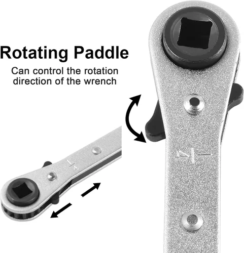 Vista 2 de Llave de servicio HVAC con adaptador de broca hexagonal Kit de herramientas para reparación de equipos de refrigeración de aire acondicionado 3/16