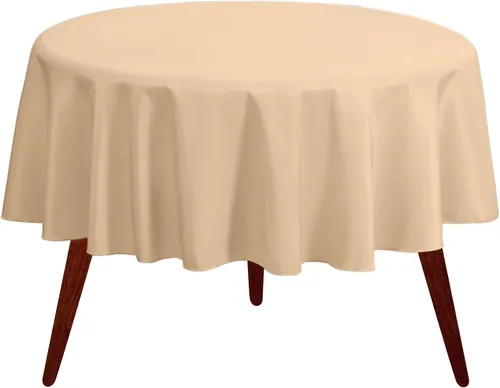 Vista 22 de Gee Di Moda Mantel redondo verde manzana de 70 pulgadas para mesas redondas de 24 a 48 pulgadas, tela lavable resistente, para mesa de bufé, fiesta
