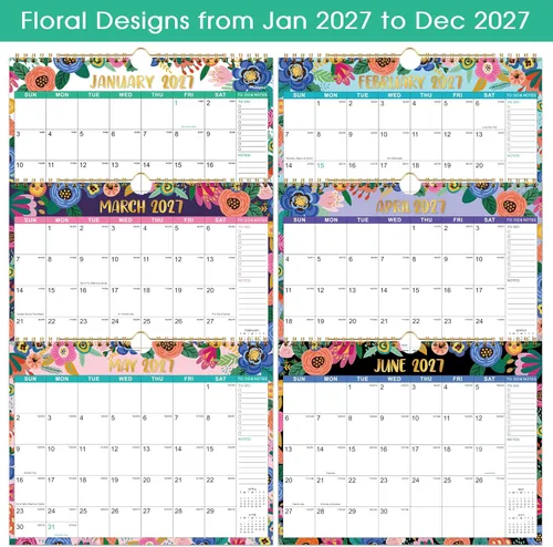 Vista 4 de Calendario 2027 – Calendario de pared 2027, 11 x 8.5 pulgadas, calendario