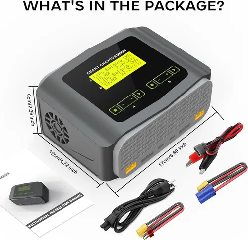 Vista 6 de Cargador de batería dual lipo 1S-6S RC Cargador de batería de coche 240W 10A Balance Cargador de descarga para LiPo/Li-ion/Vida (1-6s)