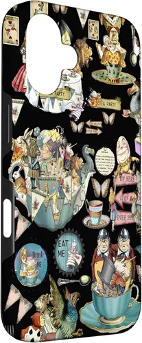 Vista 3 de Funda de collage de Alicia en el país de las maravillas para iPhone 1