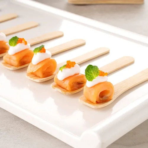 Vista 7 de Restaurantware Eco Luxe - Cucharas de degustación de 3.5 pulgadas, 1000 cucharas desechables para helado, resistentes para alimentos calientes