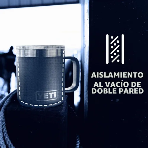 Vista 7 de YETI Rambler - Taza apilable de 10 onzas, aislada al vacío, acero inoxidable con tapa MagSlider, acero inoxidable