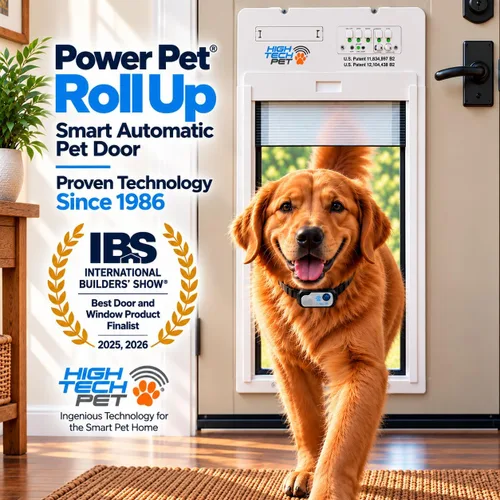 Vista 3 de Power Pet Smart - Puerta automática enrollable para perro, WiFi (grande, montaje en puerta)