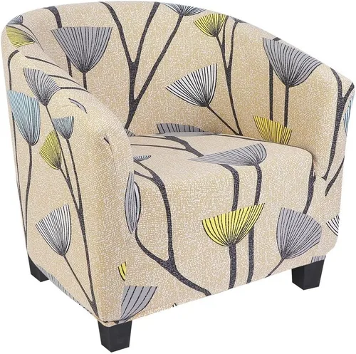 Vista 15 de SearchI Funda Elástica para Silla Club, Fundas Elásticas para Silla Barrel, Fundas Estampadas para Silla Tub, Funda de Elastano Suave para Sillón