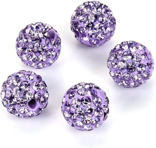Vista 24 de 100 piezas Adabele Grado A Cuentas sueltas con cristal de 10 mm, diseño de atrapasueños con diamantes de imitación, bola de discoteca de arcilla