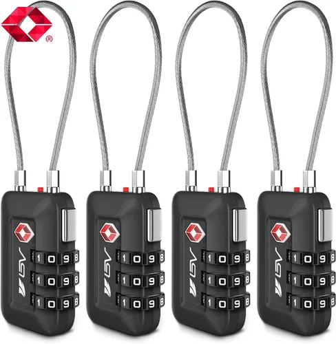 Vista 2 de Cerradura de viaje de equipaje aceptada por la TSA, establece tu propia cerradura de combinación para casillero de gimnasio escolar, cerraduras
